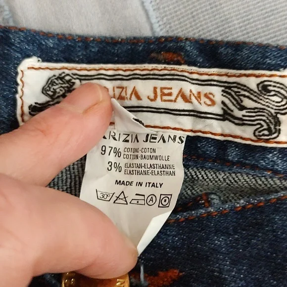 NWOT! 90s Italian Designer Krizia Jeans High Waist 28" Cotton Stretch Logo 33 EU - Picture 10 of 10